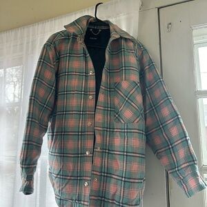 Rachel Comey Pink and Blue Plaid Shirt Jacket